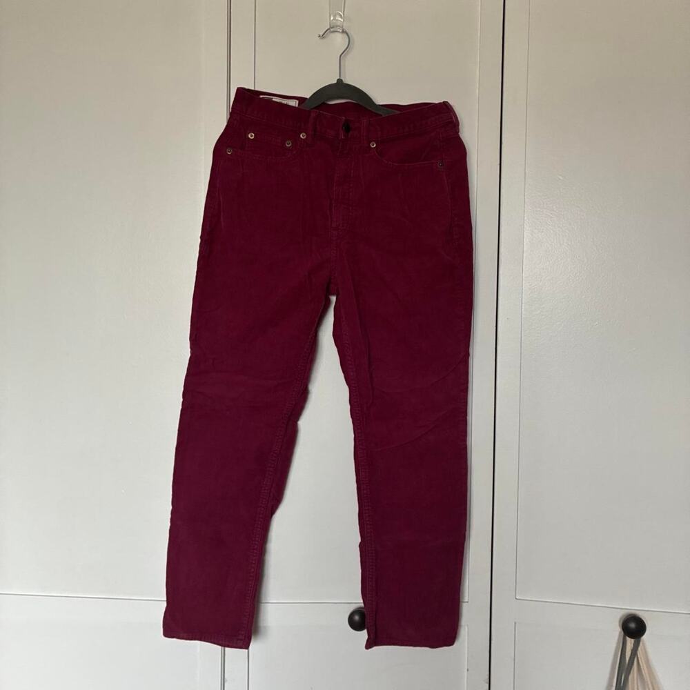 Gap burgundy corduroy high waisted straight leg
